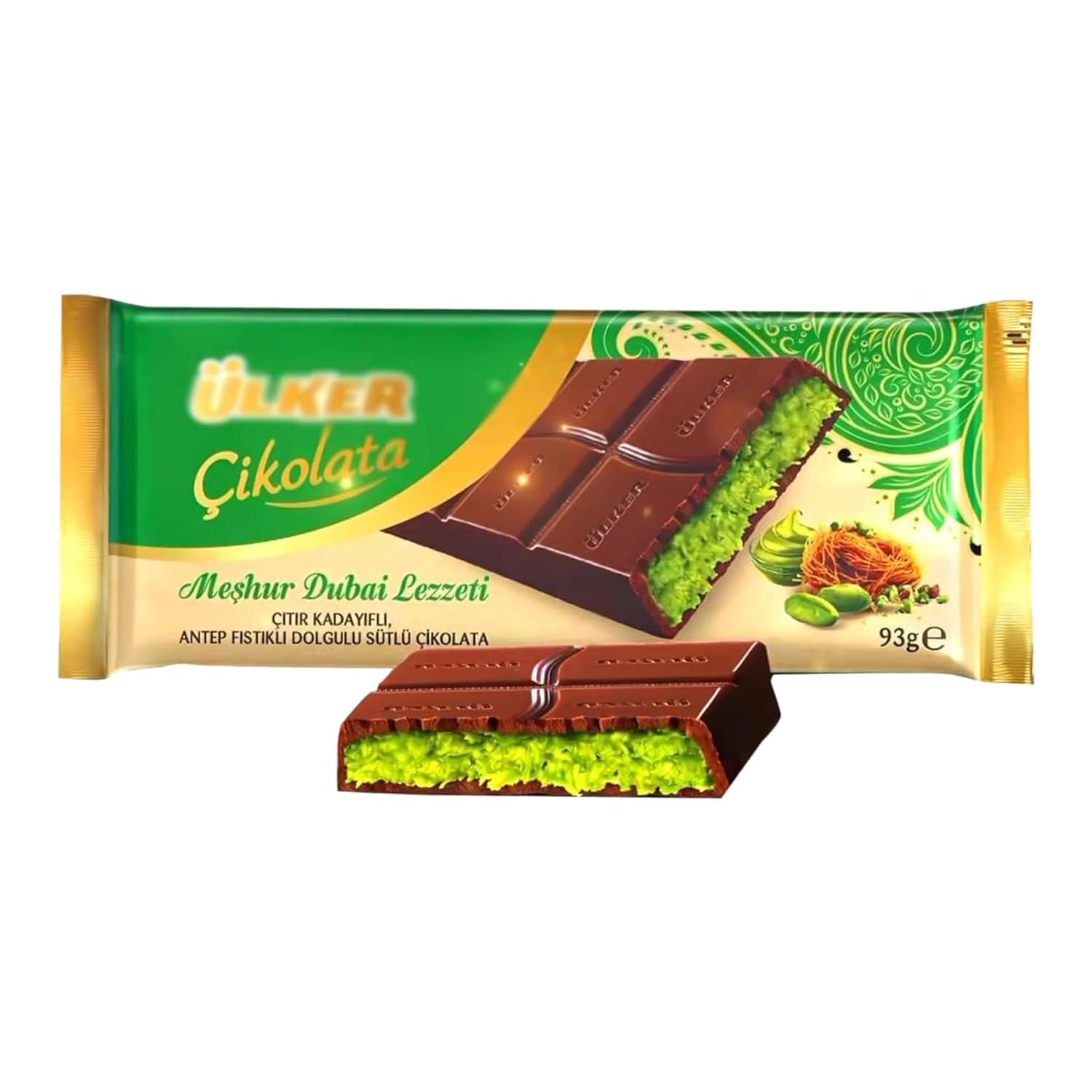 Amazon.com : Dubai Chocolate - Milk Chocolate With Pistachio, 93